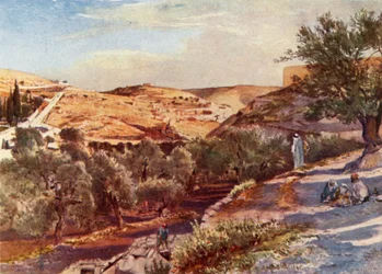 El valle superior del Kidron mirando al sur, 1902