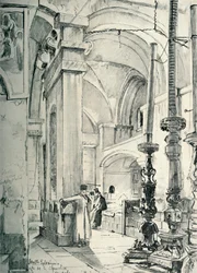 El vestíbulo de la Iglesia del Santo Sepulcro, 1902