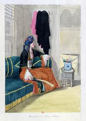 Levantina con traje de El Cairo (acuarela)