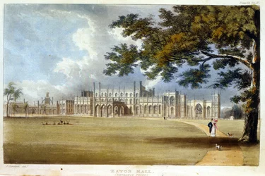 Eaton Hall, fachada de entrada, de 