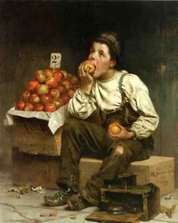 Un niño comiendo manzanas, 1878