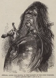 Armado, armado para Héctor, en el desfile de los Nueve Dignos, Trabajos de amor perdidos, Acto V Escena I