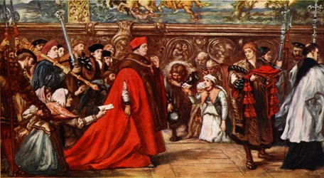 El cardenal Wolsey en su camino al Westminster Hall, ilustración de 