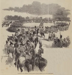 Inspección de las tropas de la Casa por Ibrahim Pacha, el martes pasado, en los Horse Guards