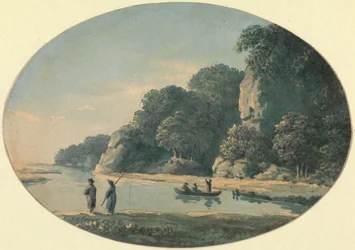 Río con pescadores