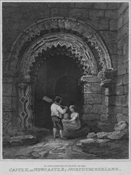 Una Puerta Ornamentada en el Castillo, en Newcastle, Northumberland, 1814