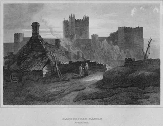 Castillo de Bamborough, Northumberland, 1814