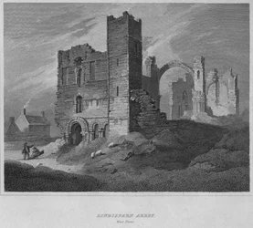 Abadía de Lindisfarne. Frente oeste, 1814