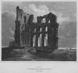 Parte del monasterio de Tynemouth. Northumberland, 1814