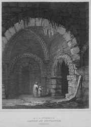 Parte del interior del castillo en Newcastle, Northumberland, 1814