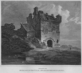 Restos del Castillo de Morpeth, Northumberland, 1814