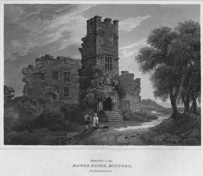 Restos de la Casa del Norte, Mitford, Northumberland, 1814