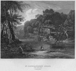 Celdas de San Constantino, cerca del Castillo de Colby. Cumberland, 1814