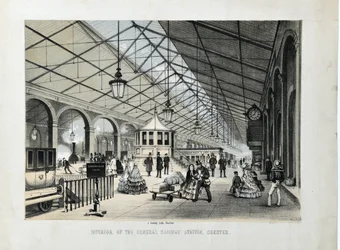 Interior de la Estación General de Ferrocarril, Chester