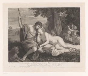 Venus le cuenta a Adonis la historia de Hipómenes y Atalanta Venus en relación con Adonis, la historia de Hipómenes y Atalanta (título sobre el objeto) Pinturas principales de Inglaterra (título de la serie) Las pinturas más importantes de Inglaterra (títu