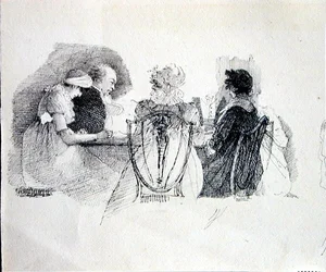 Una Reunión en una Mesa (detalle)