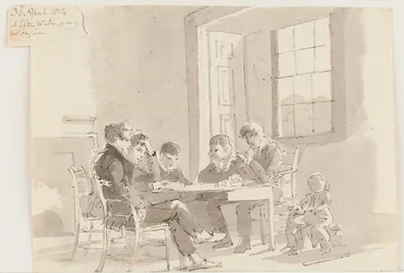 Niños leyendo en Storrs, Elterwater, 1814