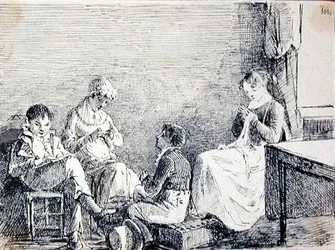 Grupo Familiar en un Interior