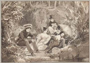 Grupo junto al agua