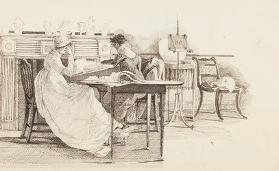 Leyendo junto a la chimenea, 1805