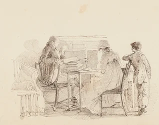 Tres junto a la chimenea, 1805