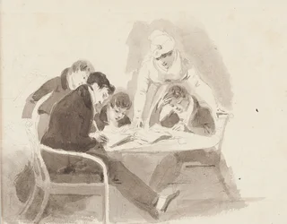 Dos niños haciendo la tarea, 1811