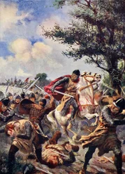 La Batalla de Bouvines, 1214, ilustración de 