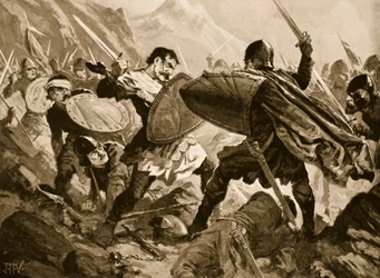 El zar Miguel Shishman de Bulgaria muerto en la batalla de Velbazhd, 1330