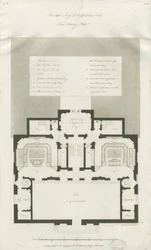 Stafford - Plano del piso principal del Shire Hall: grabado, nd [1794-1798]