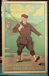La costa este: Ideal para jugar al golf. Cartel del Great Eastern Railway
