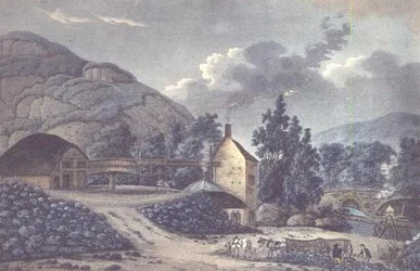 Trabajos de carbón - una vista cerca de Neath en Glamorganshire, Gales del Sur