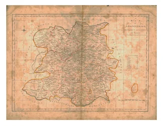 Un mapa de Shropshire, c1788