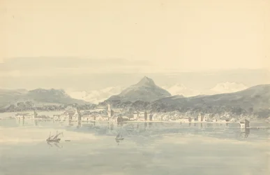 Una ciudad a orillas del lago Lemán