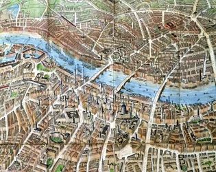Vista del Globo de Banks de Londres, publicado por Banks und Co., 1851 (detalle)