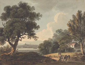 Paisaje con una vista lejana de Londres