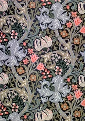 Lirio dorado, papel tapiz diseñado por John Henry Dearle para Morris and Company, 1897