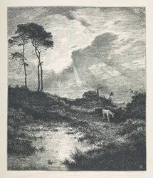 Lámina 15. Una escena pastoril.  Imágenes de la naturaleza. Una serie de treinta ilustraciones originales dibujadas en madera por J. H. Dell y grabadas por R. Paterson.  Juan Enrique Dell