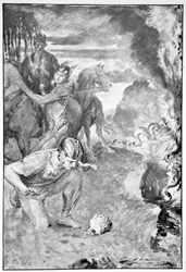 Beowulf encuentra la cabeza de Aschere