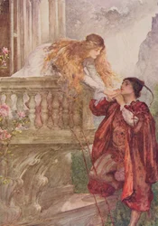 Romeo y Julieta de «Historias infantiles de Shakespeare» de Edith Nesbit (1858-1924), publicado por Raphael Tuck und Sons Ltd., Londres