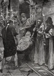 El entierro del rey Ethelbert de Kent, del libro 