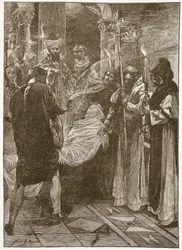 El entierro del Rey Ethelbert de Kent, ilustración de 