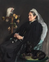 Vieja dama y sus mascotas, posado de la Sra. William Sommerville