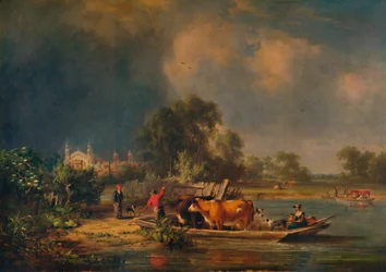 Eton desde el río, siglo XIX