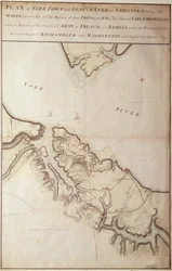 Mapa británico del Sitio de Yorktown, 1781