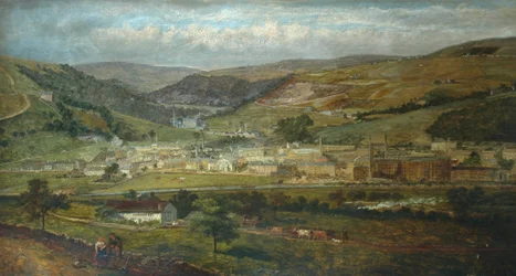 Hebden Bridge desde Palace House, Fairfield, 1869