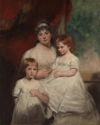 Sra. John Garden Ann Garden y sus hijos