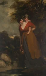 Sra. Richard Brinsley Sheridan Hester Jane Ogle, 1775-1817 y su hijo
