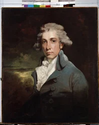 Retrato del político y dramaturgo irlandés Richard Brinsley Sheridan (1751-1816)"" (Retrato del dramaturgo y estadista Whig Richard Brinsley Sheridan (1751-1816) Pintura de John Hoppner (1758-1810) Siglo XVIII Dim. 77x30. 3 cm Museo de la