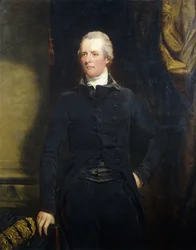 Retrato de William Pitt, de pie a tres cuartos de longitud con una chaqueta y calzones oscuros