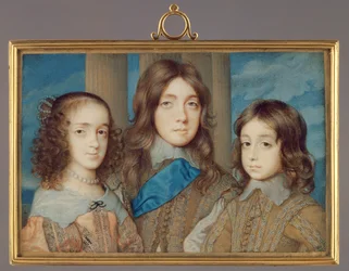 No.3877 Hijos de Carlos I: James, Duque de York, Princesa Isabel, Enrique, Duque de Gloucester, 1646-47